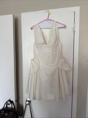 strapless open back dress POWDER PINK CORSET DRAPED GOWN | CULT MIA main image 0